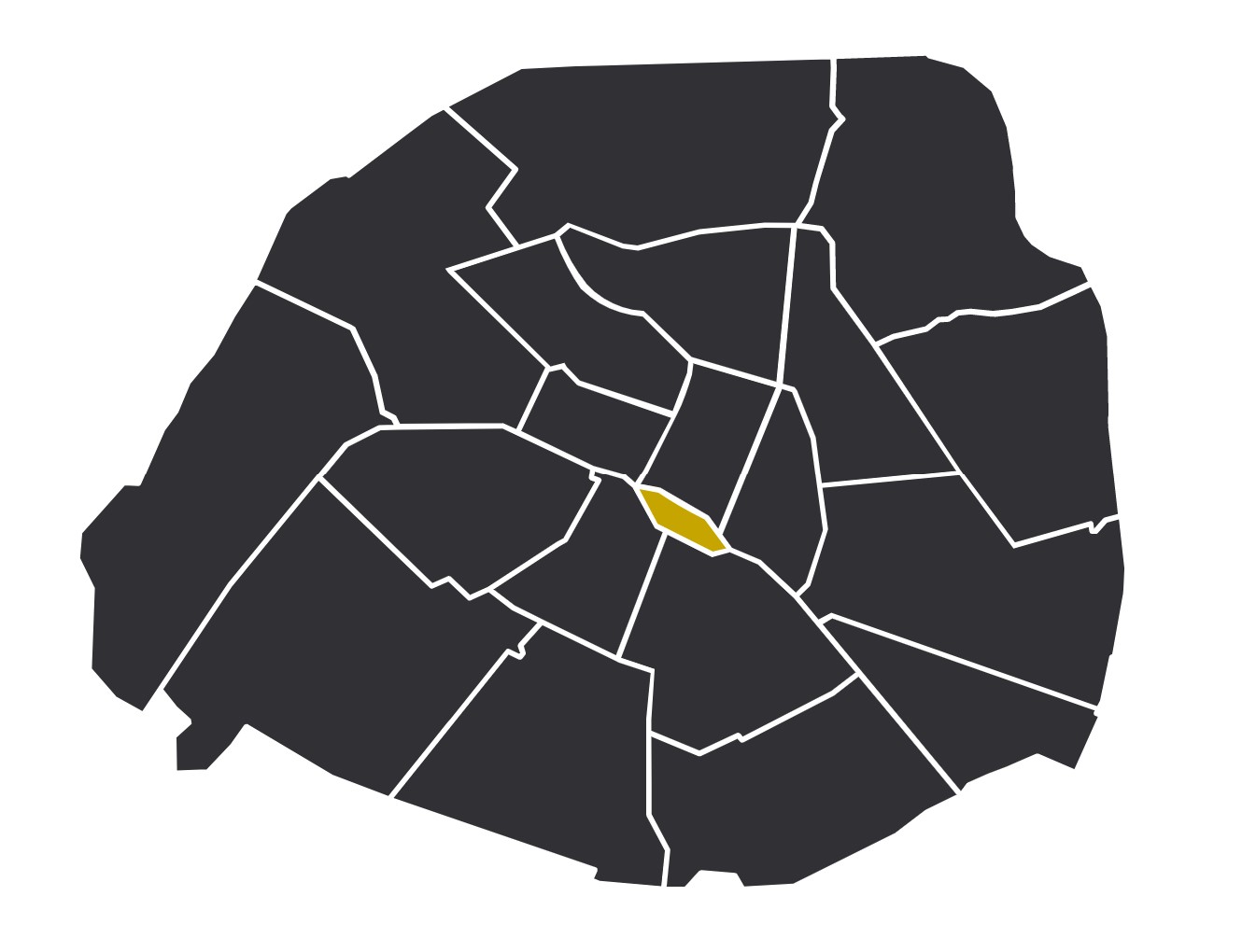 Notre Dame neighborhood on Paris map