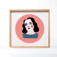 Framed Edith Piaf portrait by Paris collage artist Helena Pallarés.
