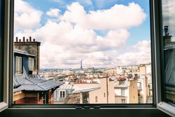 View of Paris from window.