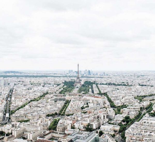View of Paris skyline and Eiffel Tower from Montparnasse Tower
